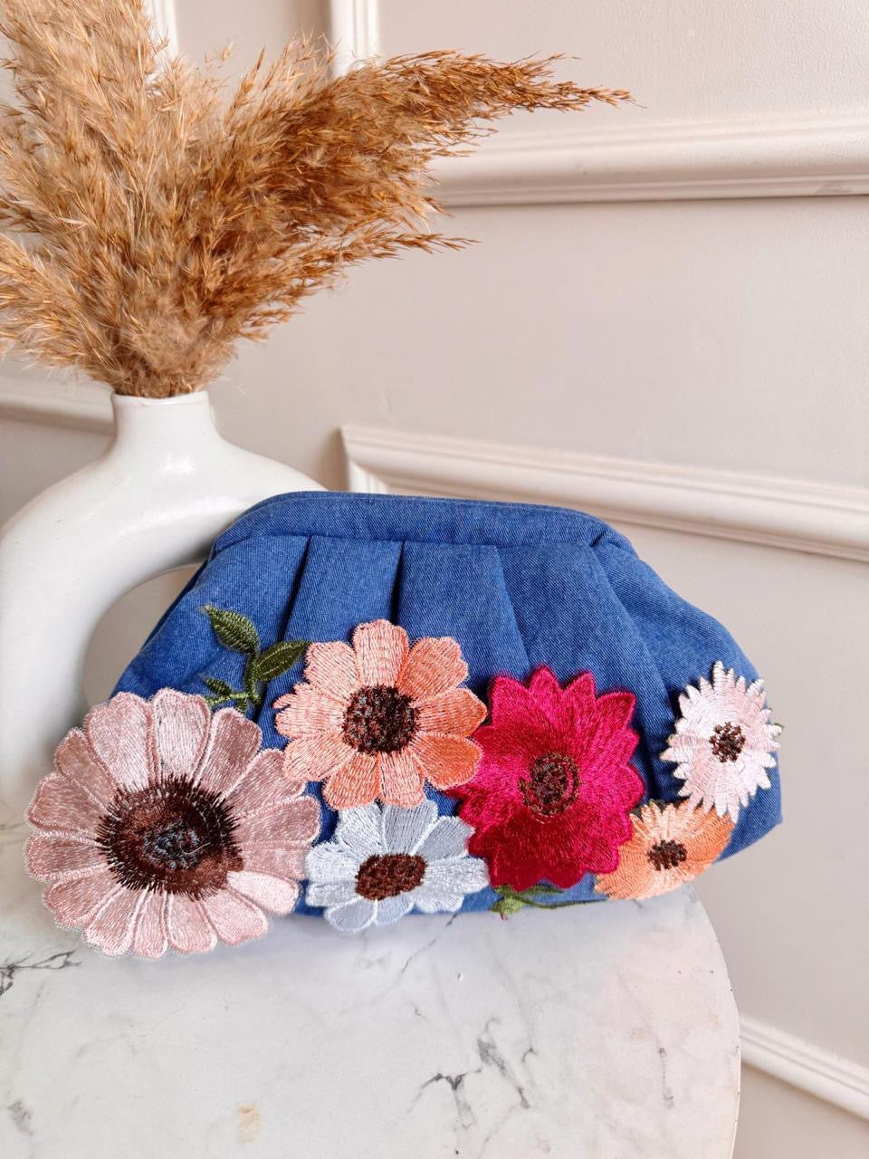 Bloom Denim Batwa Bag
