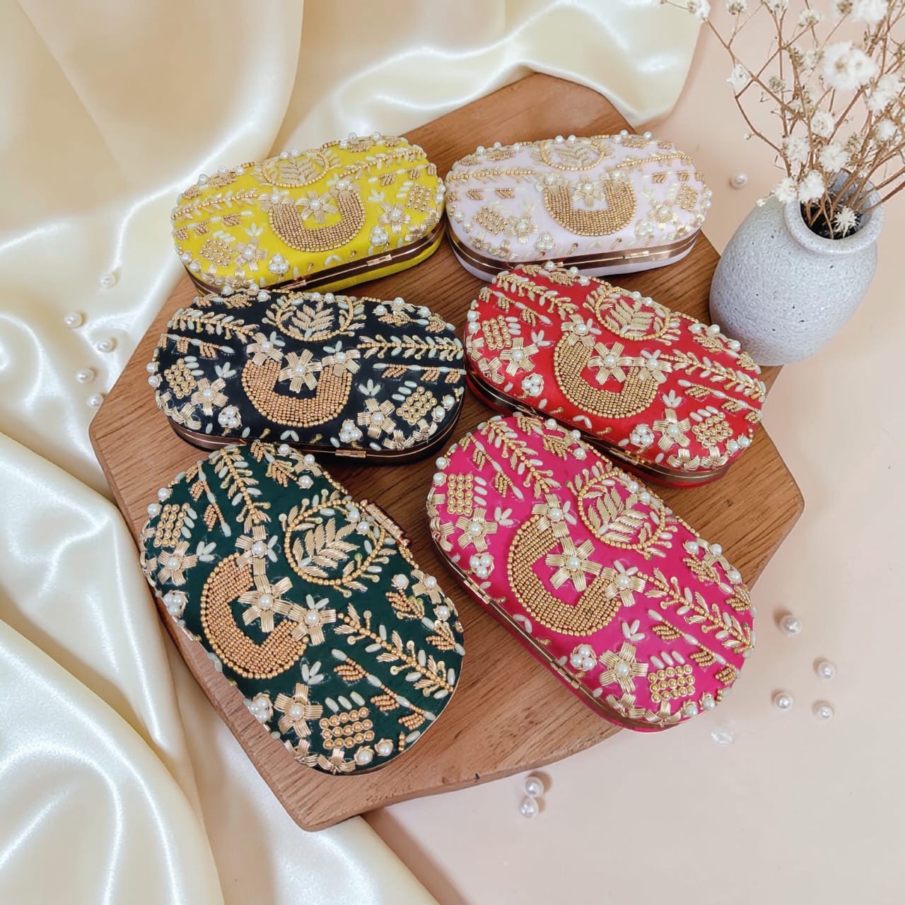 Begum Zardozi Clutch (Both Side Work)