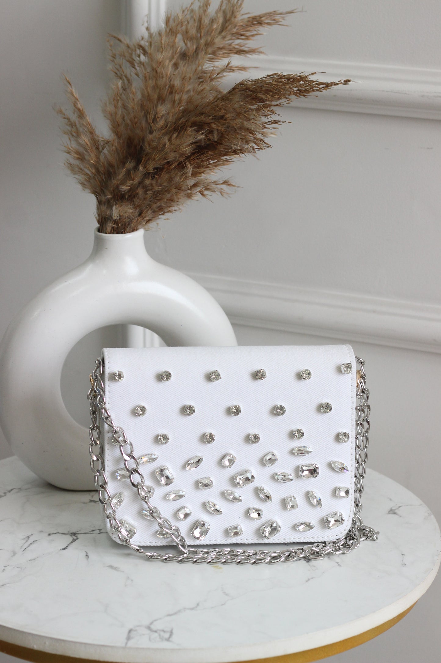 Midnight Sparkle Denim Flap Bag