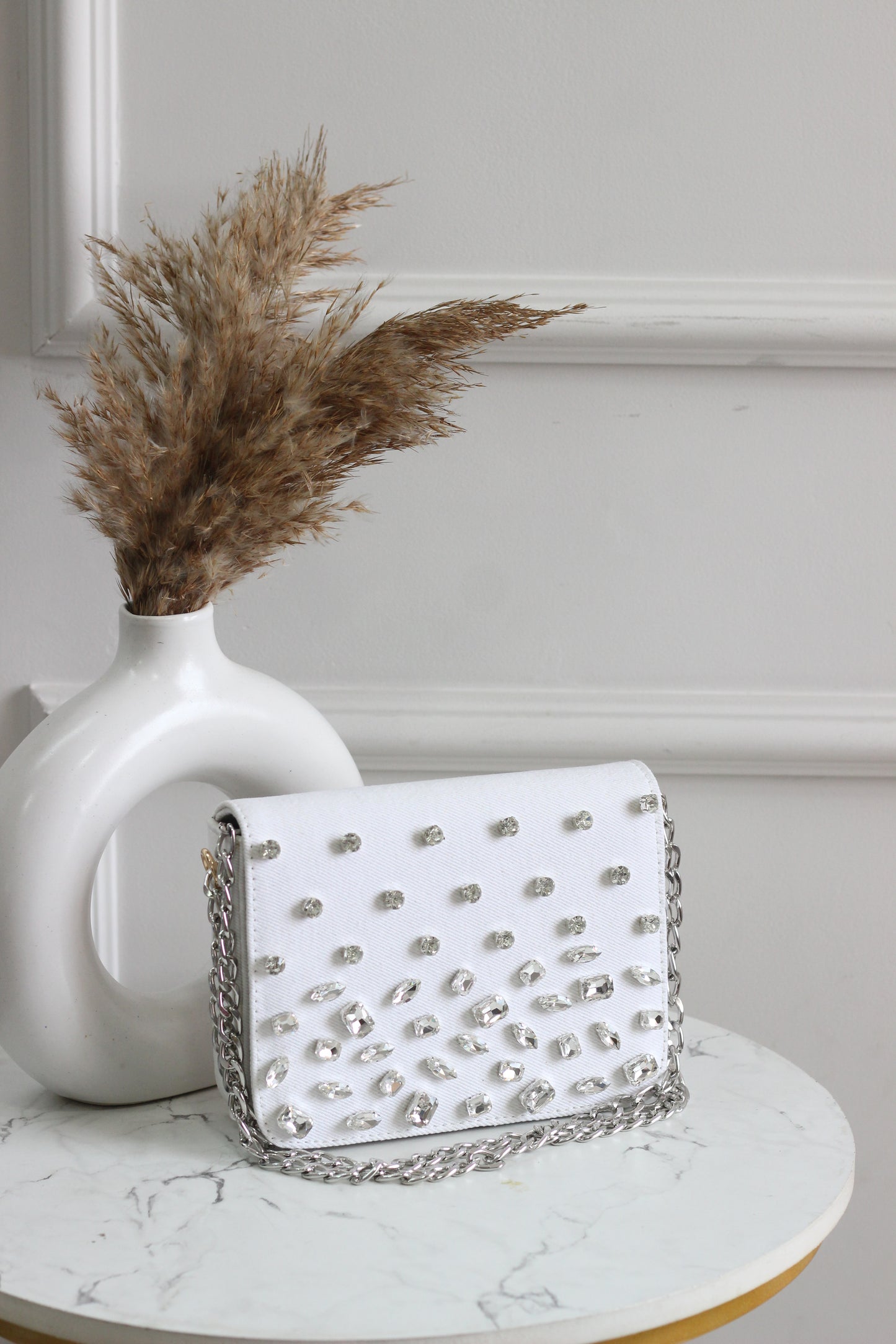 Midnight Sparkle Denim Flap Bag