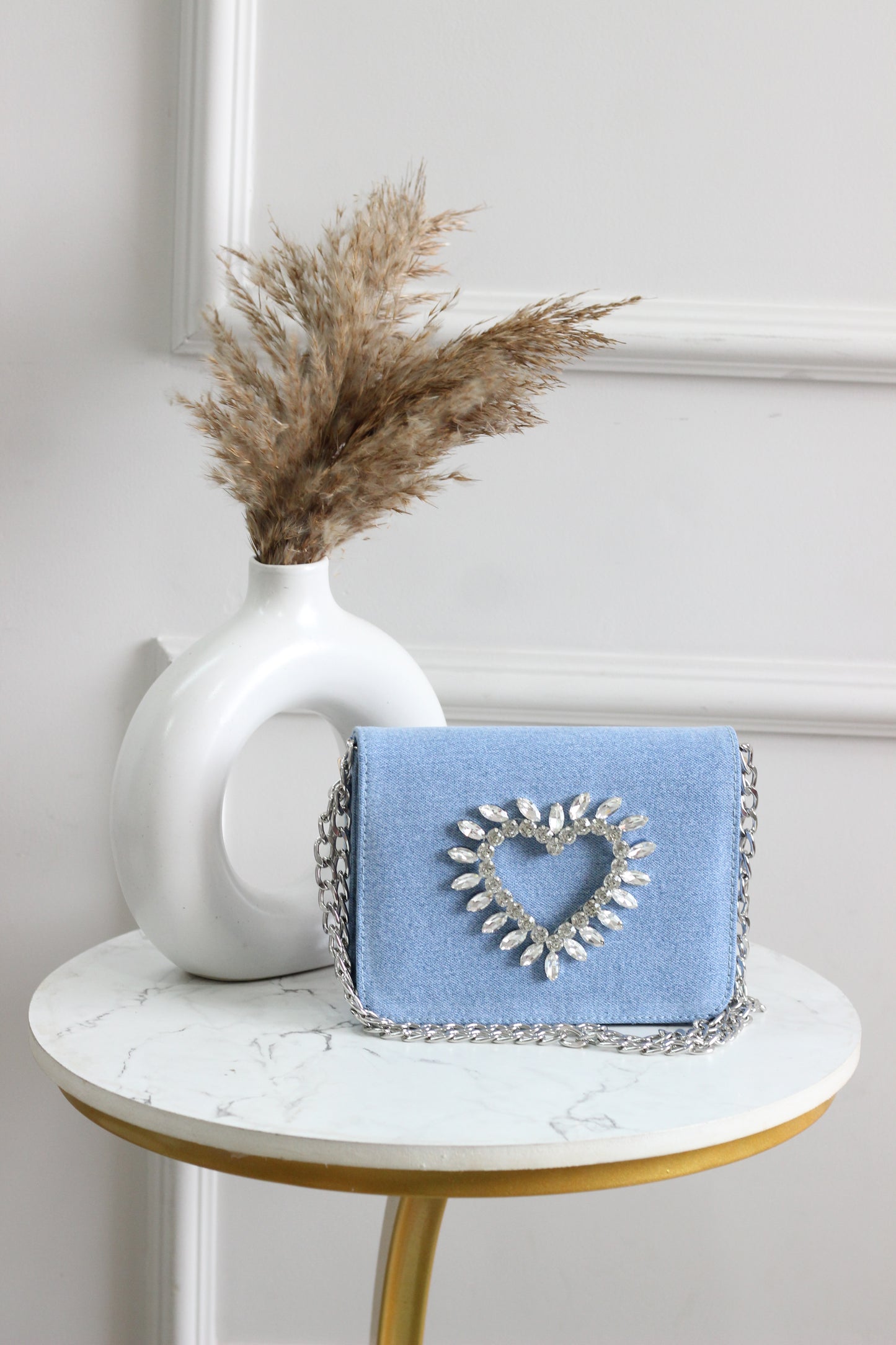 Vibrant Heartbeat Denim Flap Bag
