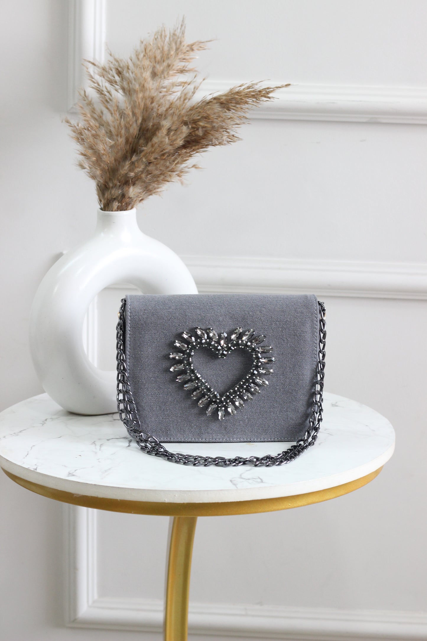 Vibrant Heartbeat Denim Flap Bag