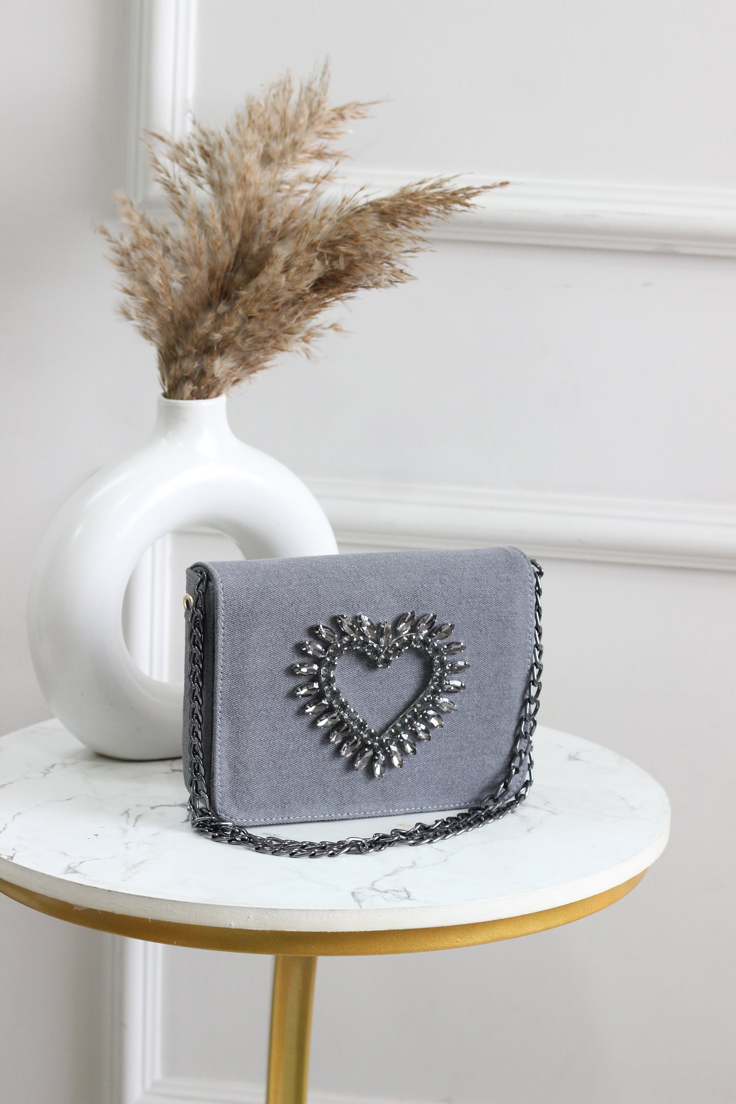 Vibrant Heartbeat Denim Flap Bag