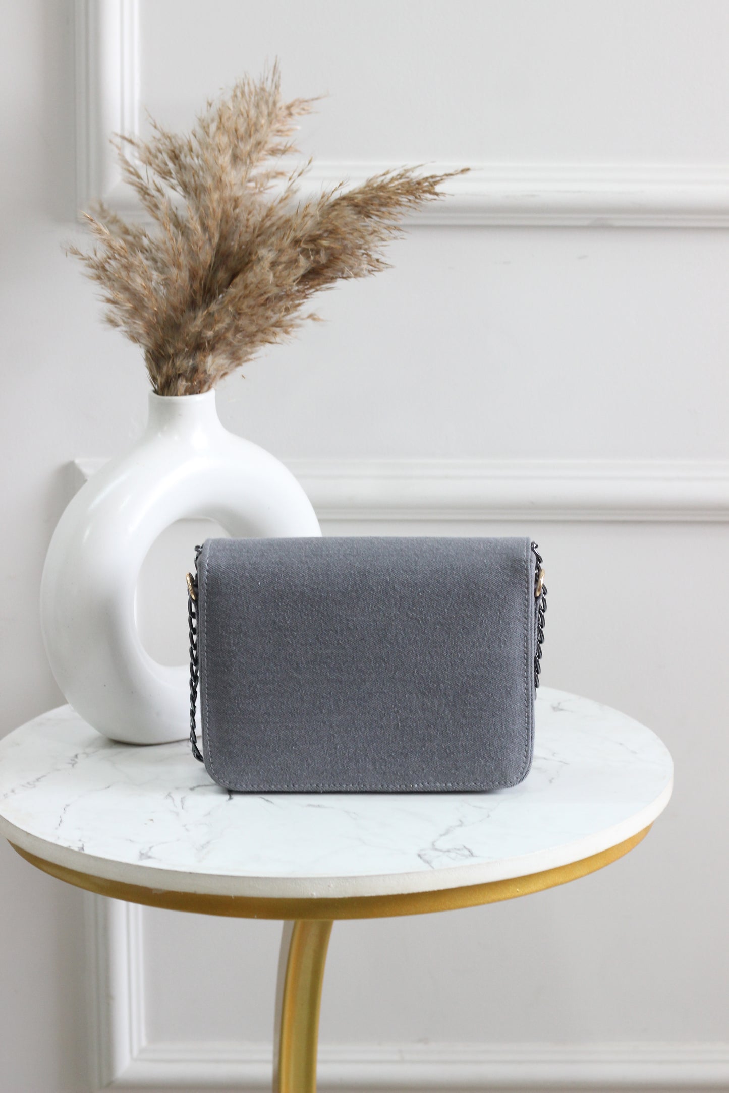 Crystal Dragonfly Denim Flap Bag