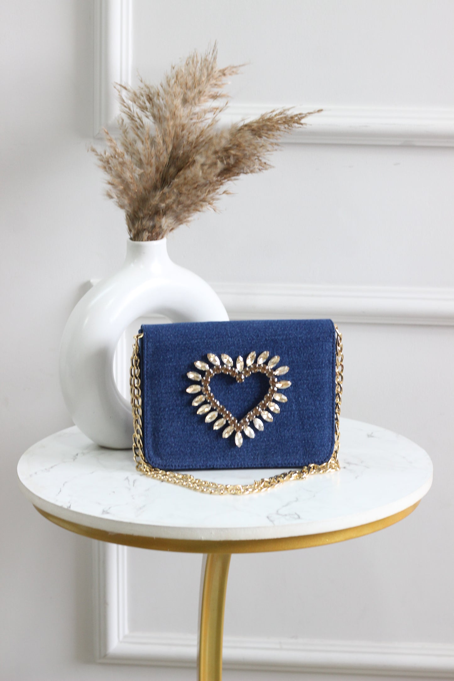 Vibrant Heartbeat Denim Flap Bag