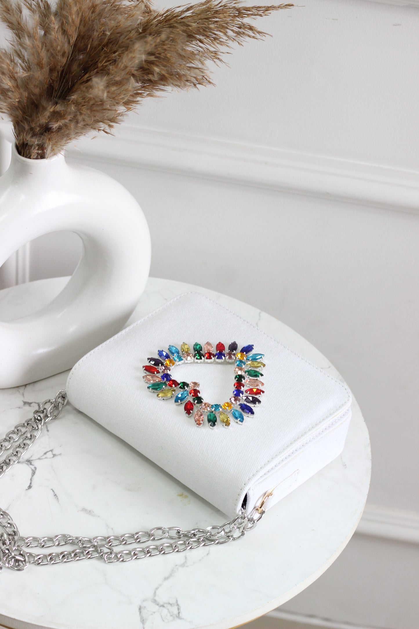 Vibrant Heartbeat Denim Flap Bag