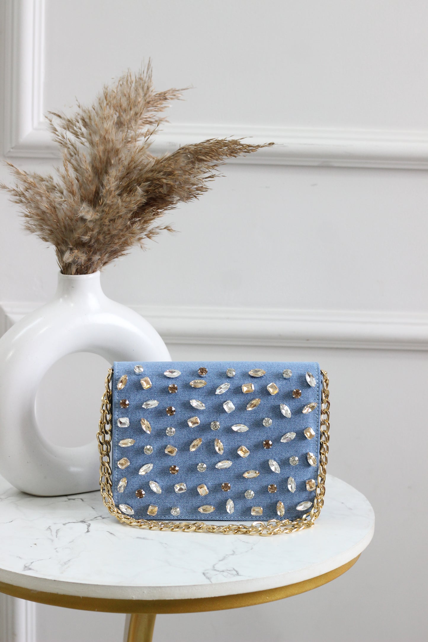Twilight Gleam Denim Flap Bag