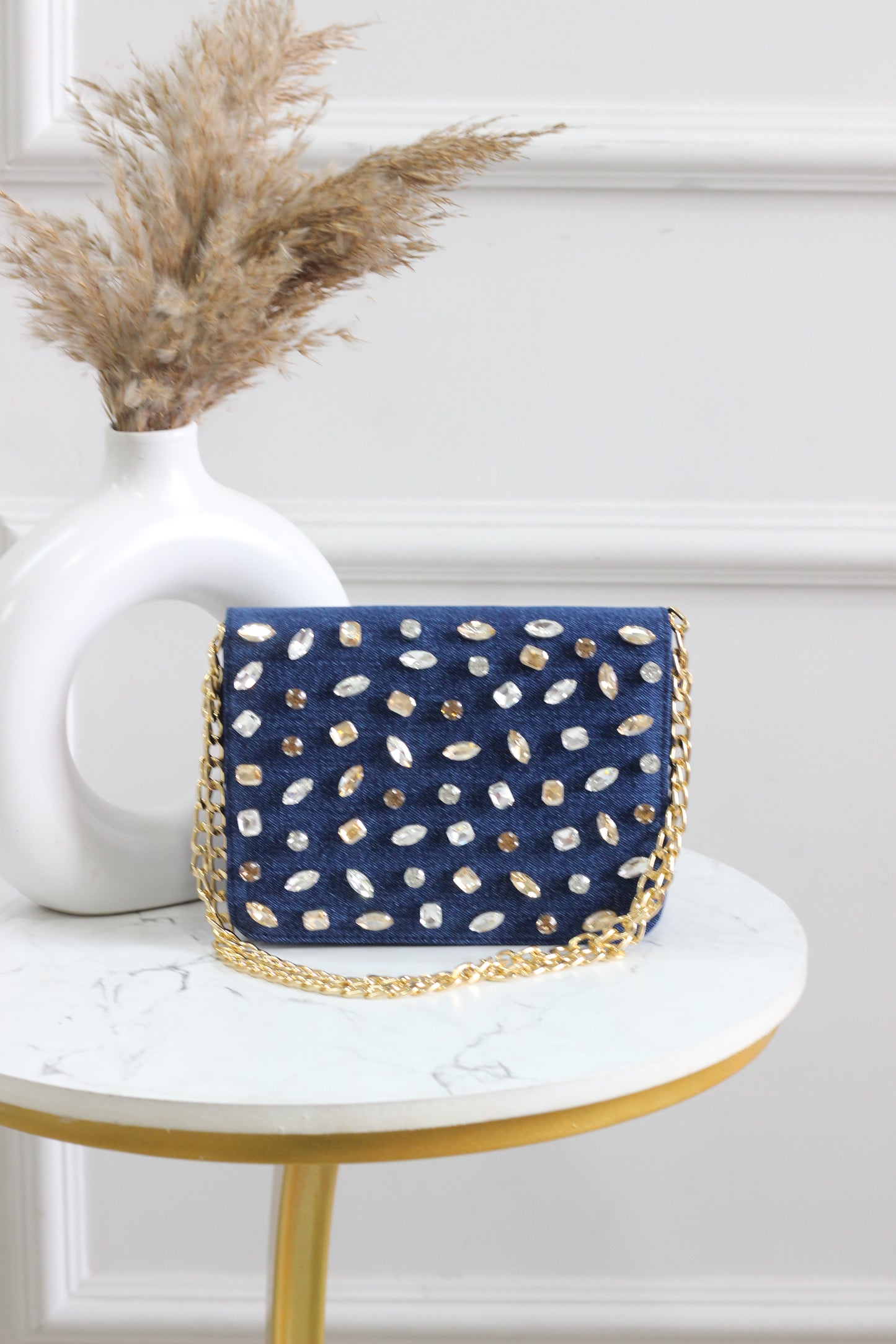 Twilight Gleam Denim Flap Bag