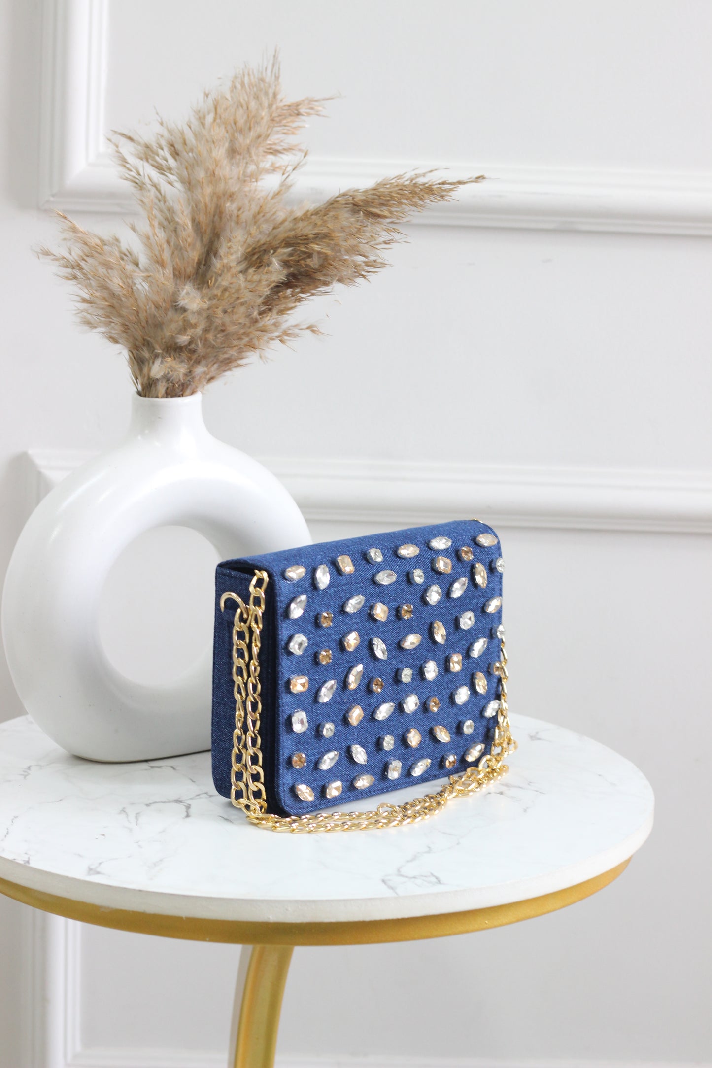 Twilight Gleam Denim Flap Bag