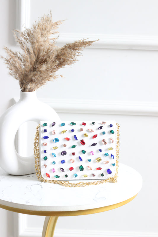 Confetti Sparkle Denim Flap Bag