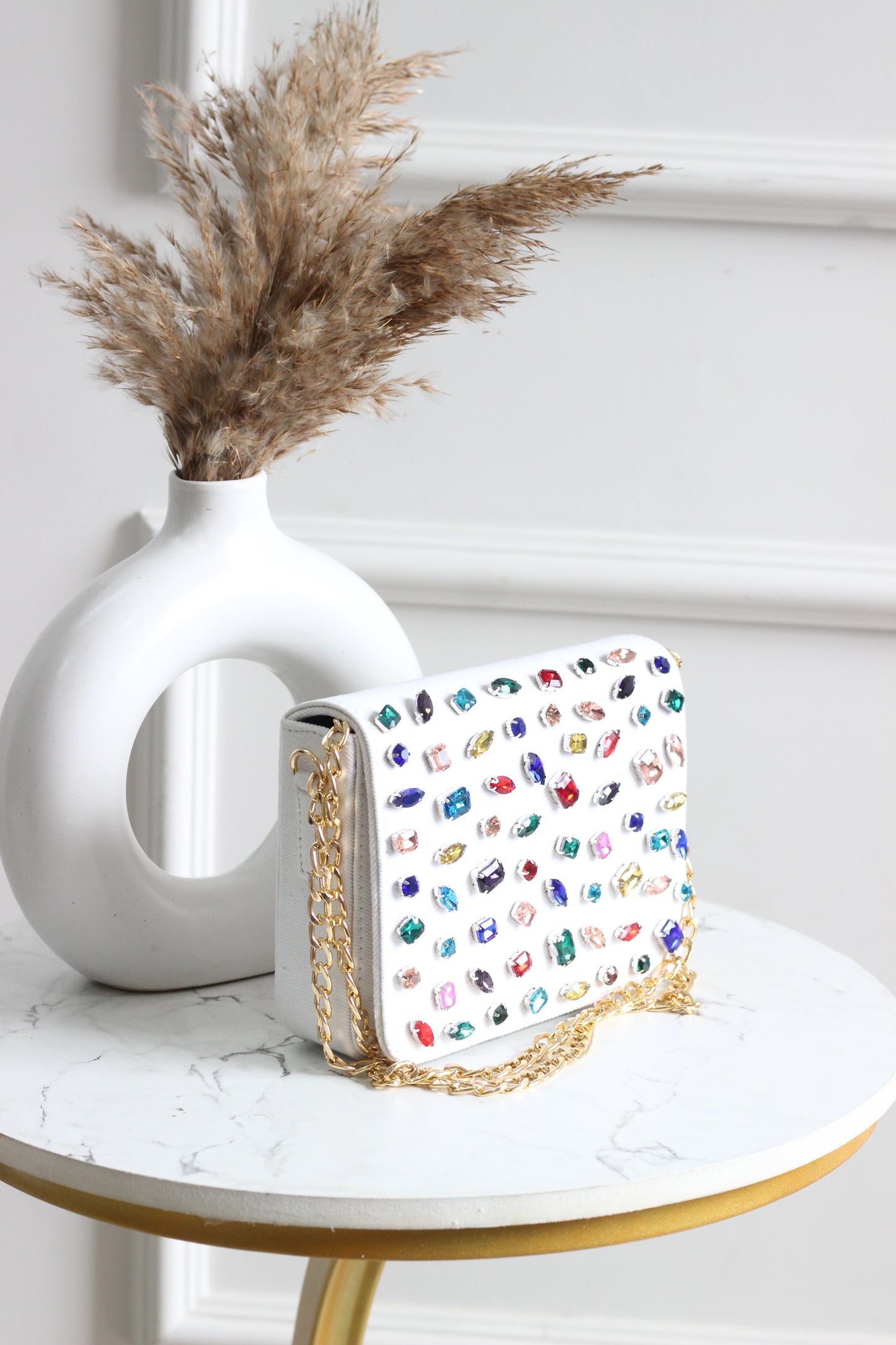 Confetti Sparkle Denim Flap Bag