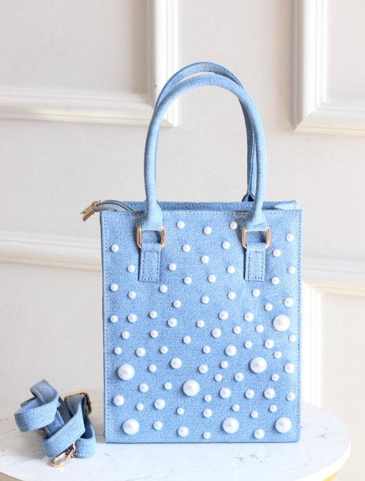Stella Pearl Denim Tote Bag