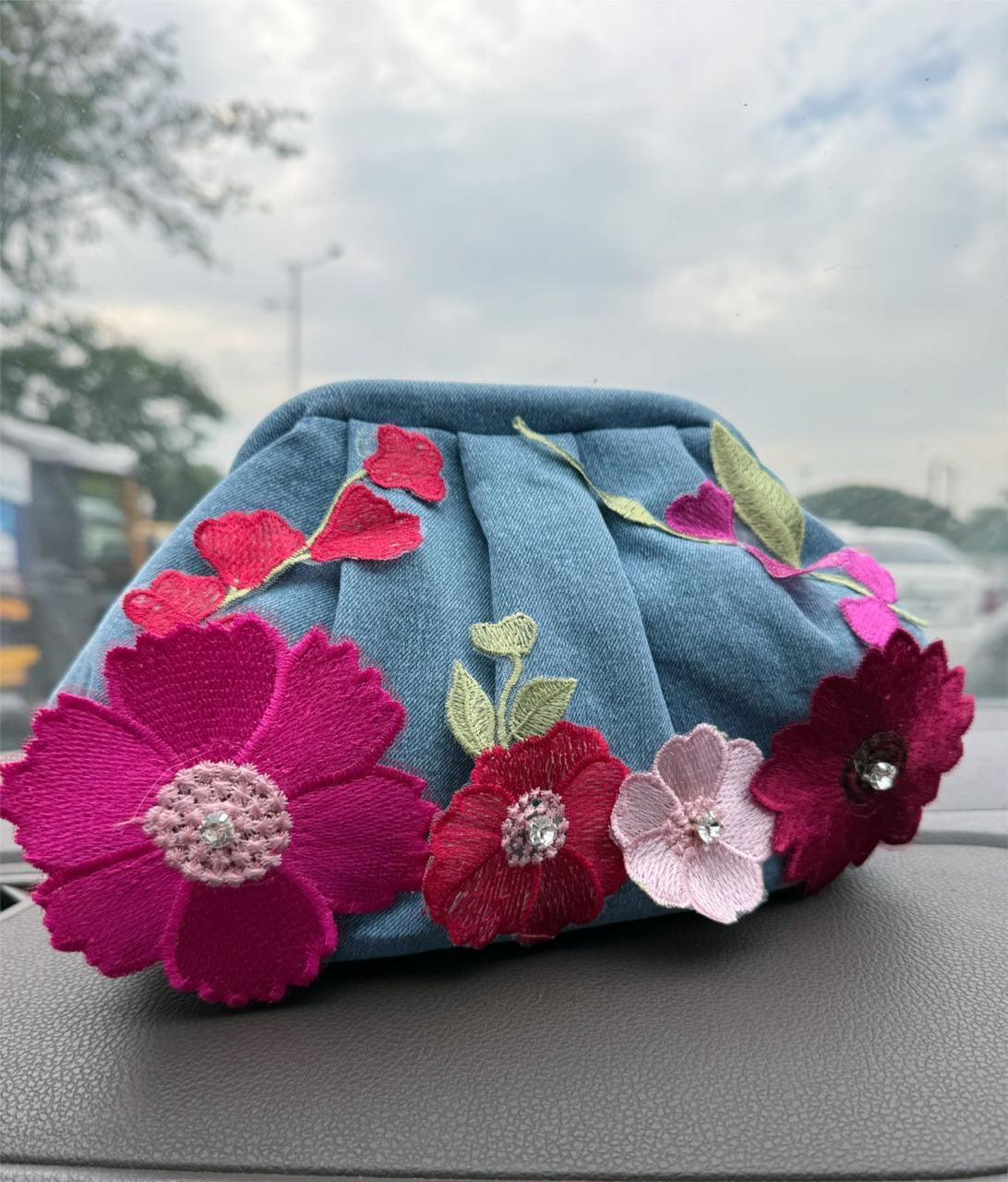 Bloom Denim Batwa Bag