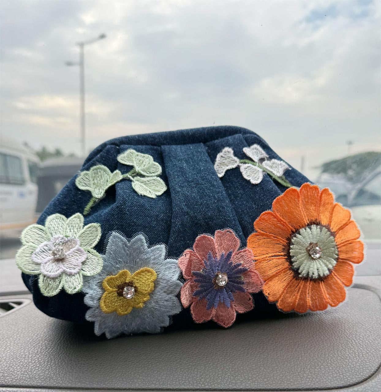Bloom Denim Batwa Bag