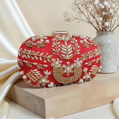 Begum Zardozi Clutch (Both Side Work)