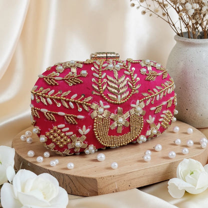 Begum Zardozi Clutch (Both Side Work)