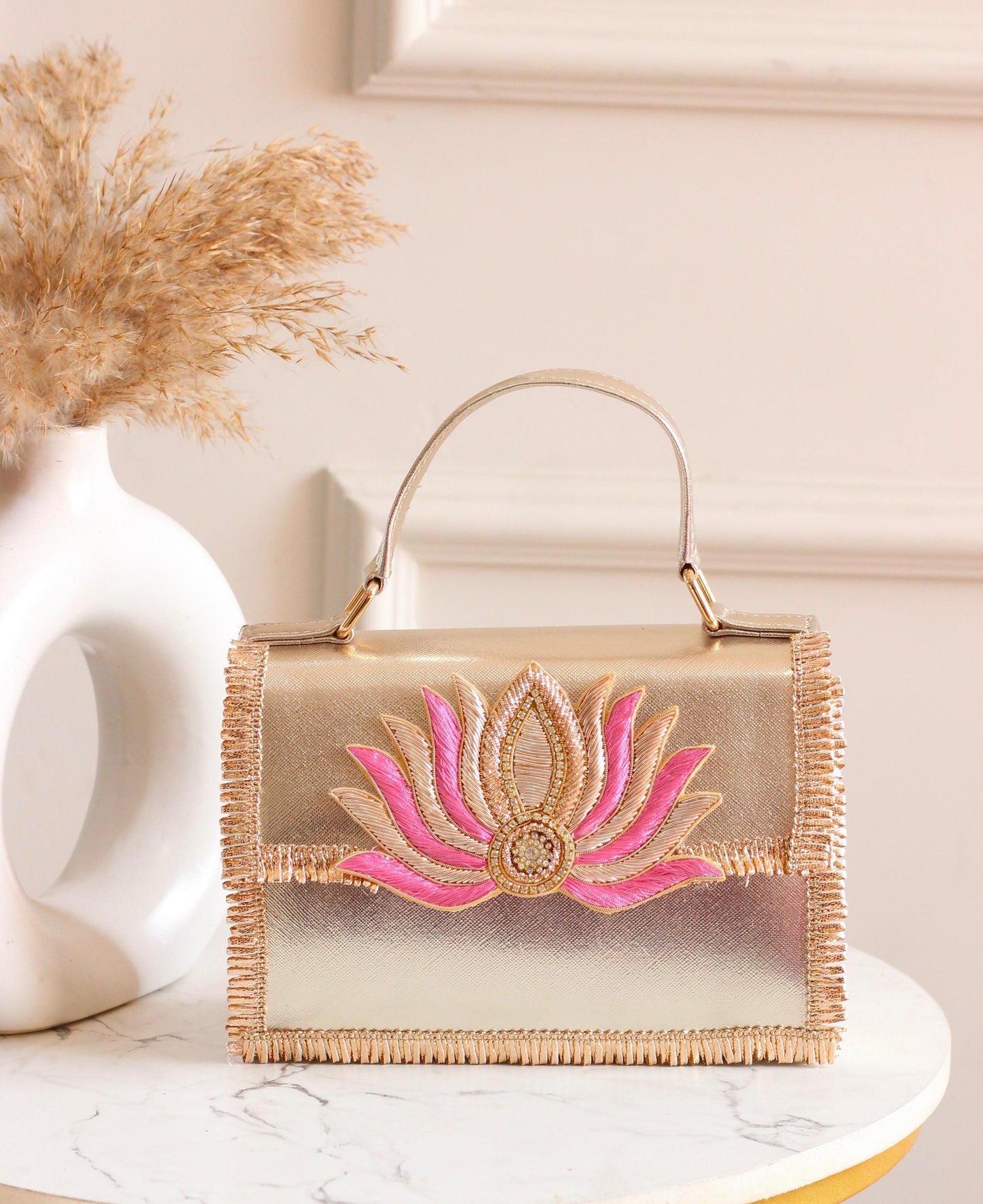 Padma Rosé Lotus Handbag