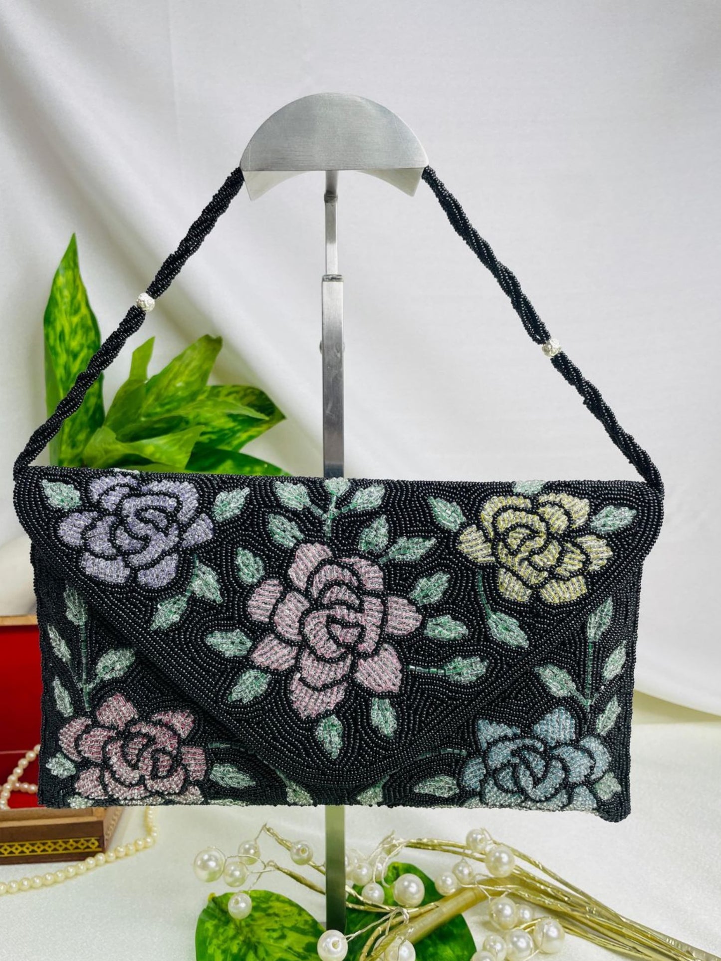 Zariya Beaded Flap Bag