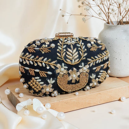 Begum Zardozi Clutch (Both Side Work)