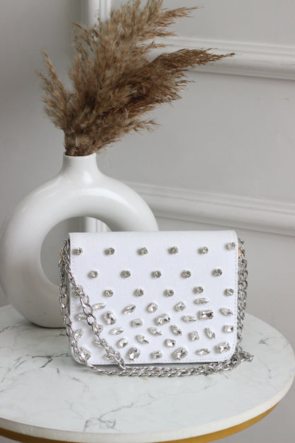 Midnight Sparkle Denim Flap Bag
