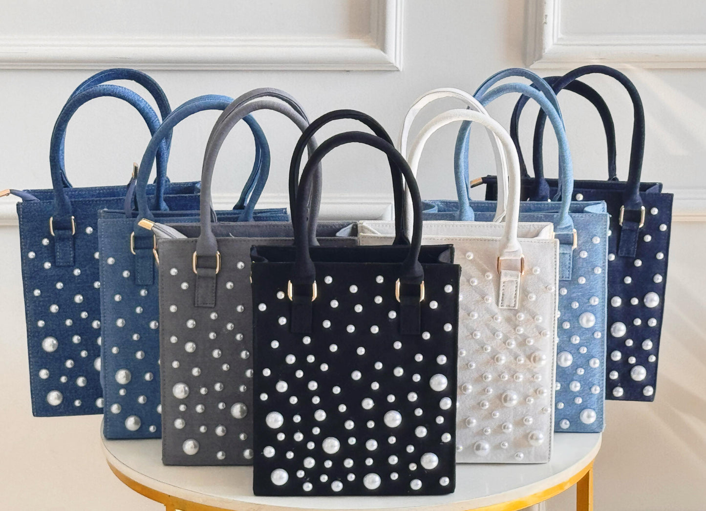 Stella Pearl Denim Tote Bag