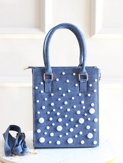 Stella Pearl Denim Tote Bag