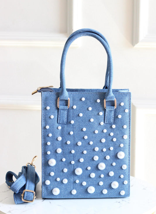 Stella Pearl Denim Tote Bag
